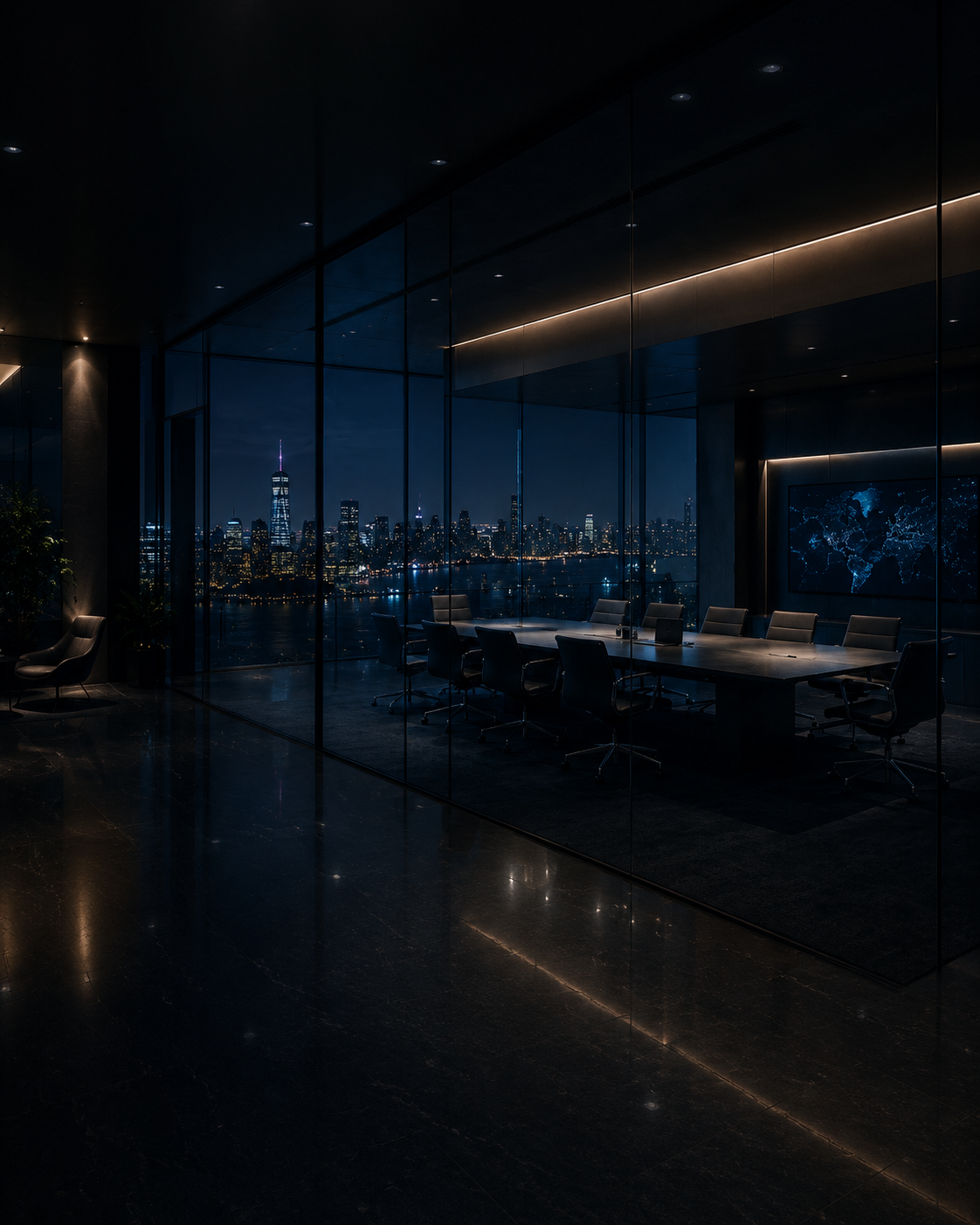Professional team discussing strategy in a conference room
